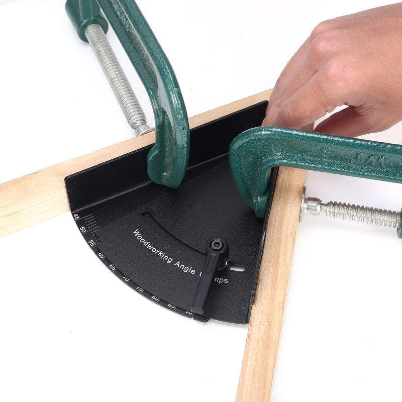 Kẹp góc & Thước đo góc 45° 90° 180° điều chỉnh cho thợ mộc