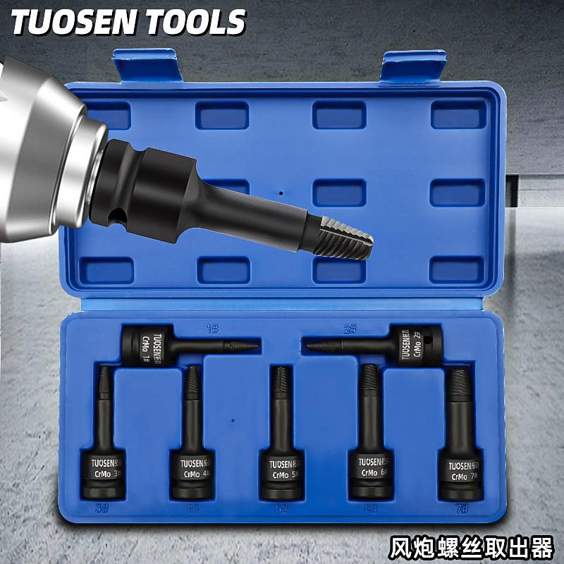 Bộ Đầu Tuýp Tháo Bulông Ốc Vít Gãy Hỏng Tuosen (7 Món)