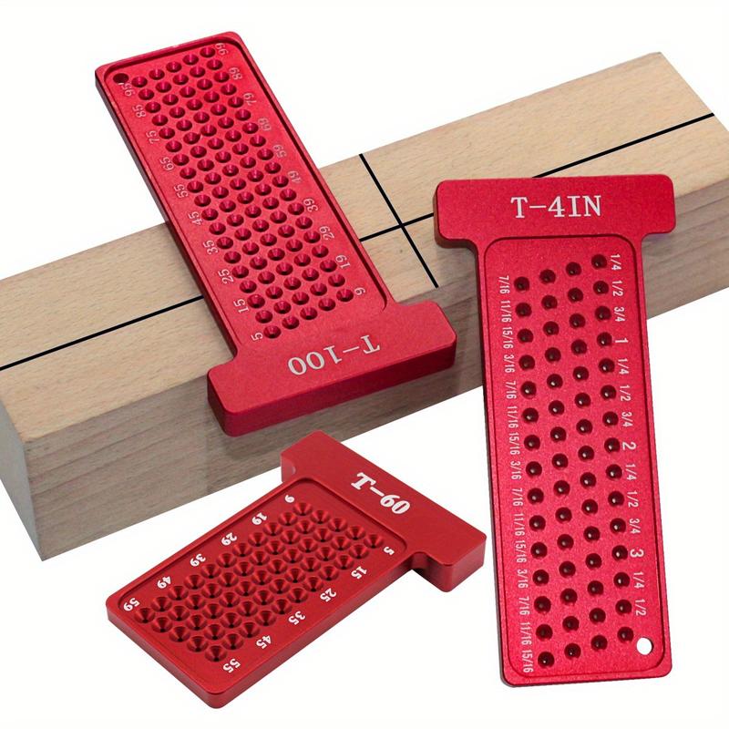 Thước Kẻ T Lỗ Hợp Kim Nhôm Cho Thợ Mộc Hệ Mét & Inch
