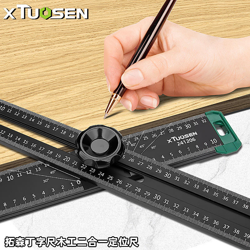 Thước góc vuông 2 trong 1 bằng hợp kim nhôm Tuosen